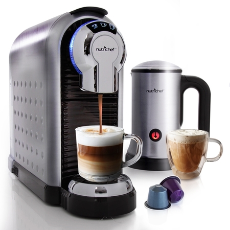 NUTRICHEF Coffee Machine With Milk Frother PKNESPRESO70